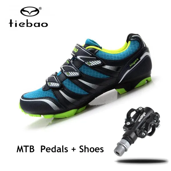 pedals for 1428 B Tiebao, профессиональная обувь, Sapatilha, Ciclismo, MTB, велосипедная обувь, мужская, женская, для велосипеда, самозакрывающаяся обувь, дышащая, для велосипеда, Spd, педали, кроссовки - Цвет: pedals for 1428 B