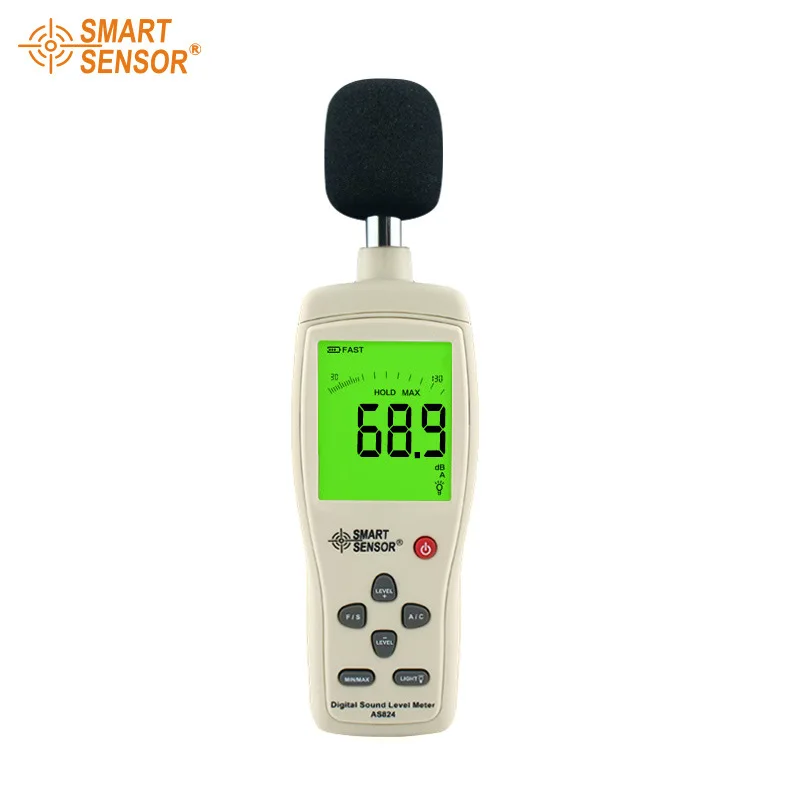 AS824  Handheld larger LCD screen display digital sound level meter noise decibel meter 30~130 dB Noise meter (5)