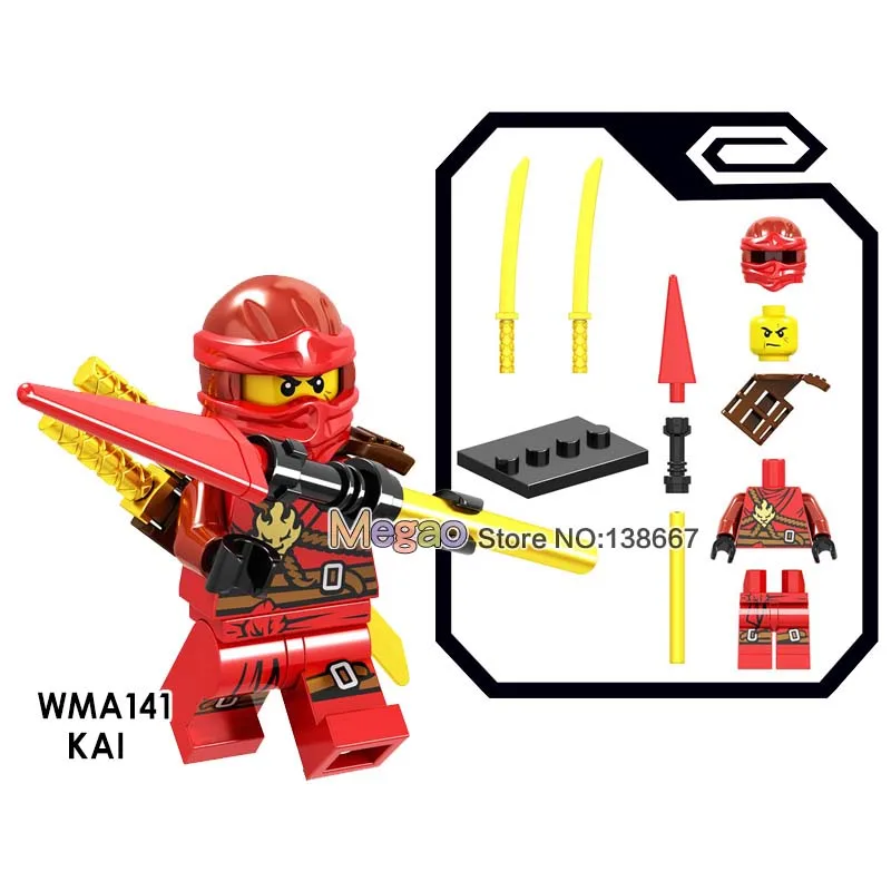 Single Llyod Nya Echo Zane ZX Golden Ninja Kai Cole Yang Akita Pythor Snake Warrior Ninja Building Blocks Model Kids Toys - Цвет: Армейский зеленый