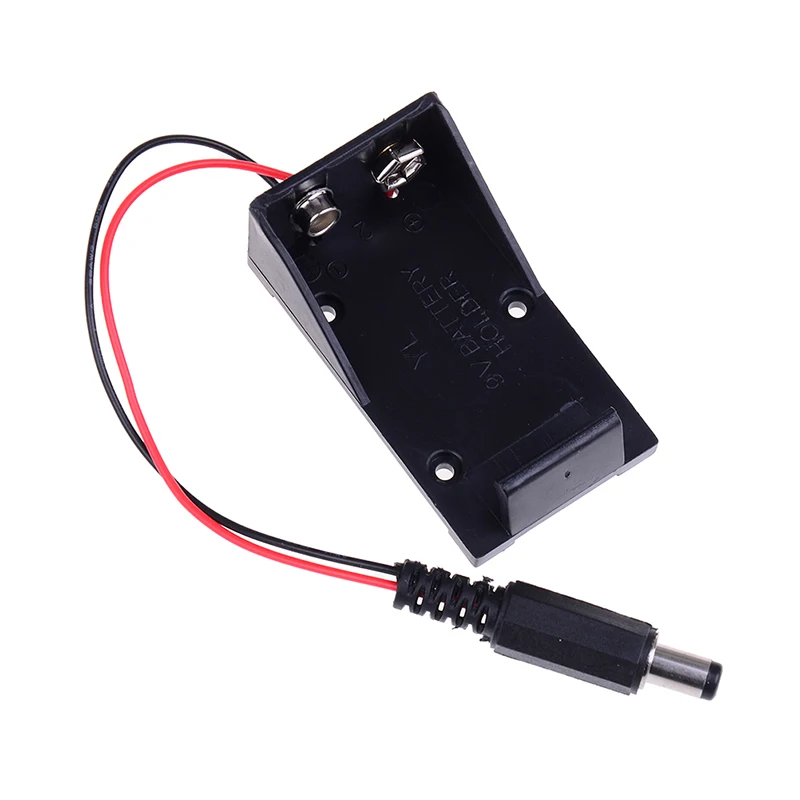 9V Battery Holder Black Plastic Battery Storage Box Case DIY Batteries Clip Holder Container With Wire Lead Pin