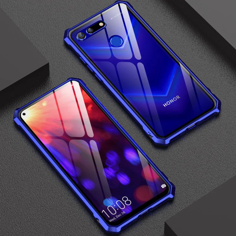 

High-end ultra-thin metal frame Tempered glass mirror shell For Huawei Honor V20, Honor 10 Lite case cover HonorV20 Honor10Lite