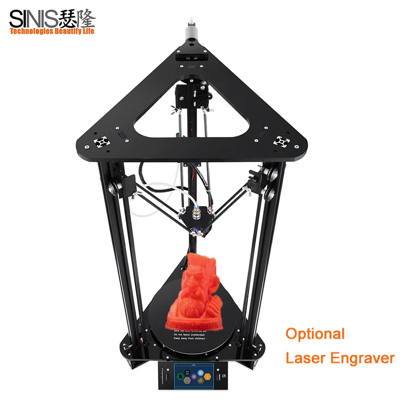 

Easy Assemble Delta 3d Printer Touch Screen FDM Desktop Reprap i3 3D Printer Machine With Optional Laser engraving Free Filament