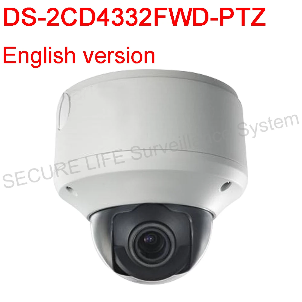  Free shipping English version DS-2CD4332FWD-PTZ 3 MP Smart PTZ Outdoor Dome Camera Support 128G on-board storage PoE 