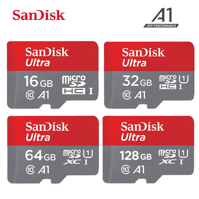 SanDisk Ultra A1 карты памяти MicroSD 200 ГБ 128 ГБ 64 ГБ 32 ГБ 16 ГБ MicroSDHC/SDXC UHS-Я 98 МБ/с. карты памяти Micro SD картао де memoria