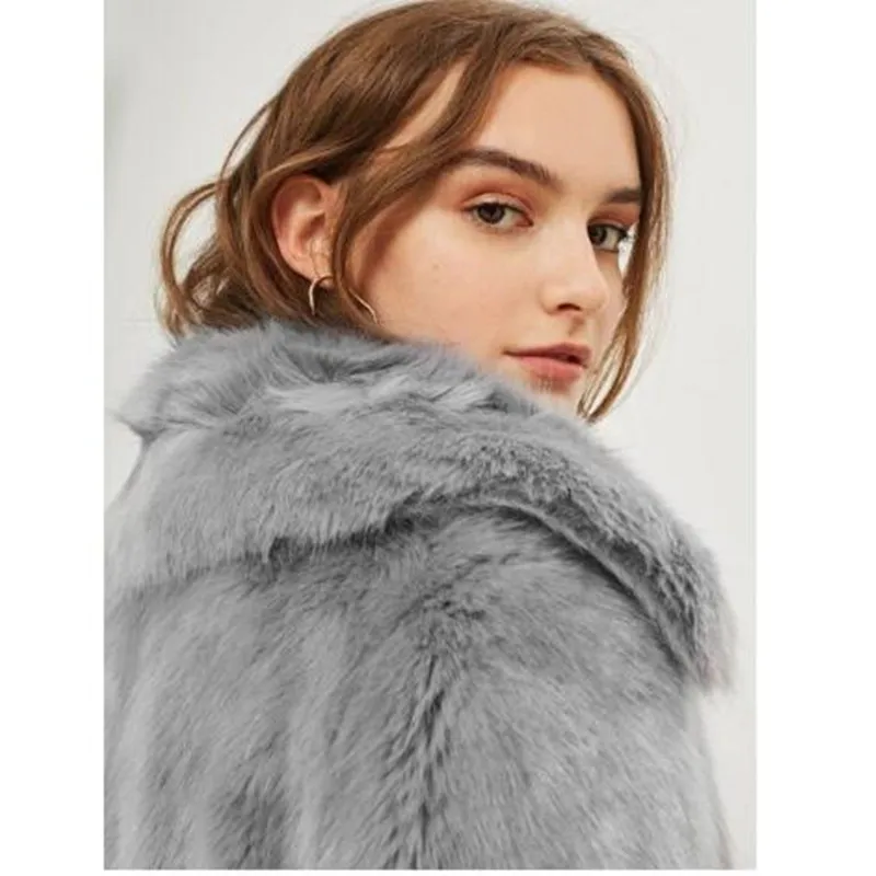 D'hiver Top En Sauvage Nouvelles Extérieur Pzlcxh Fausse Court Veste Gray Tempérament 2018 Casual Manteau Furry De Rond Chaude Femmes Simple Col Fourrure Sx67 w80R8qxp