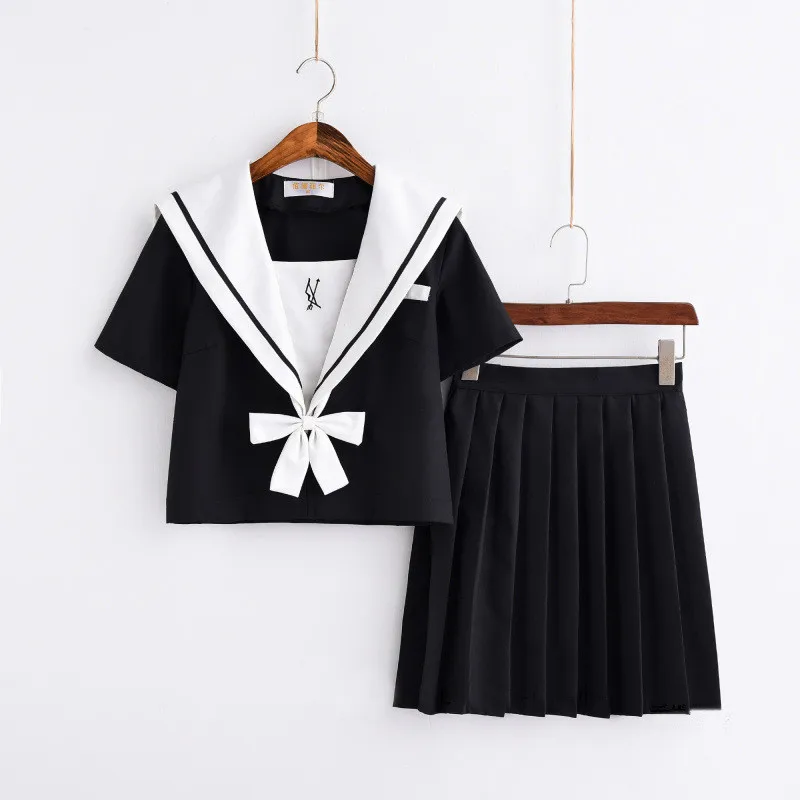 New Arrived Navy Sailor Kawaii School Uniform Novelty School Girls Cosplay Costume JK Uniforms Graduation Shirt Skirt Sets