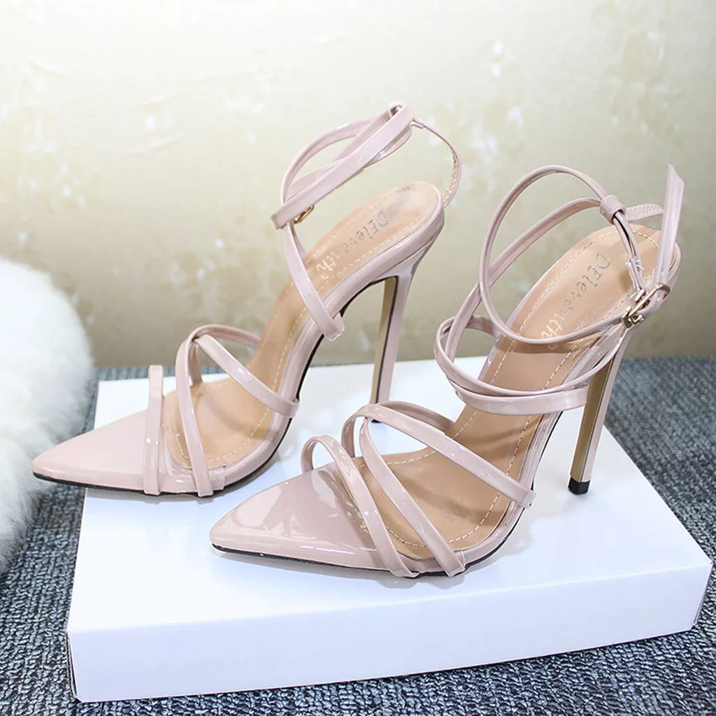 

SAGACE Shoes Women Fashion Solid Pointed Toe High Heel Thin Heels Sandals Party Wedding Classics new shoes woman 2018dec8