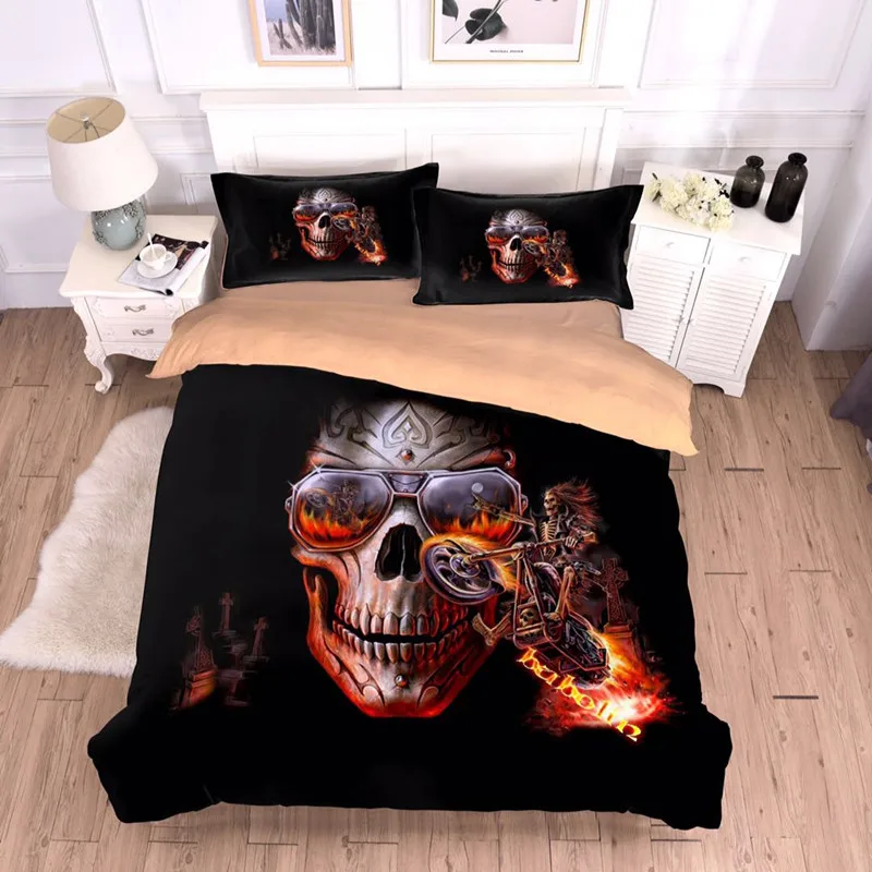 

Fanaijia skull sugar bedding Sets queen size Duvet Cover set with pillowcase single size bedline bed sets