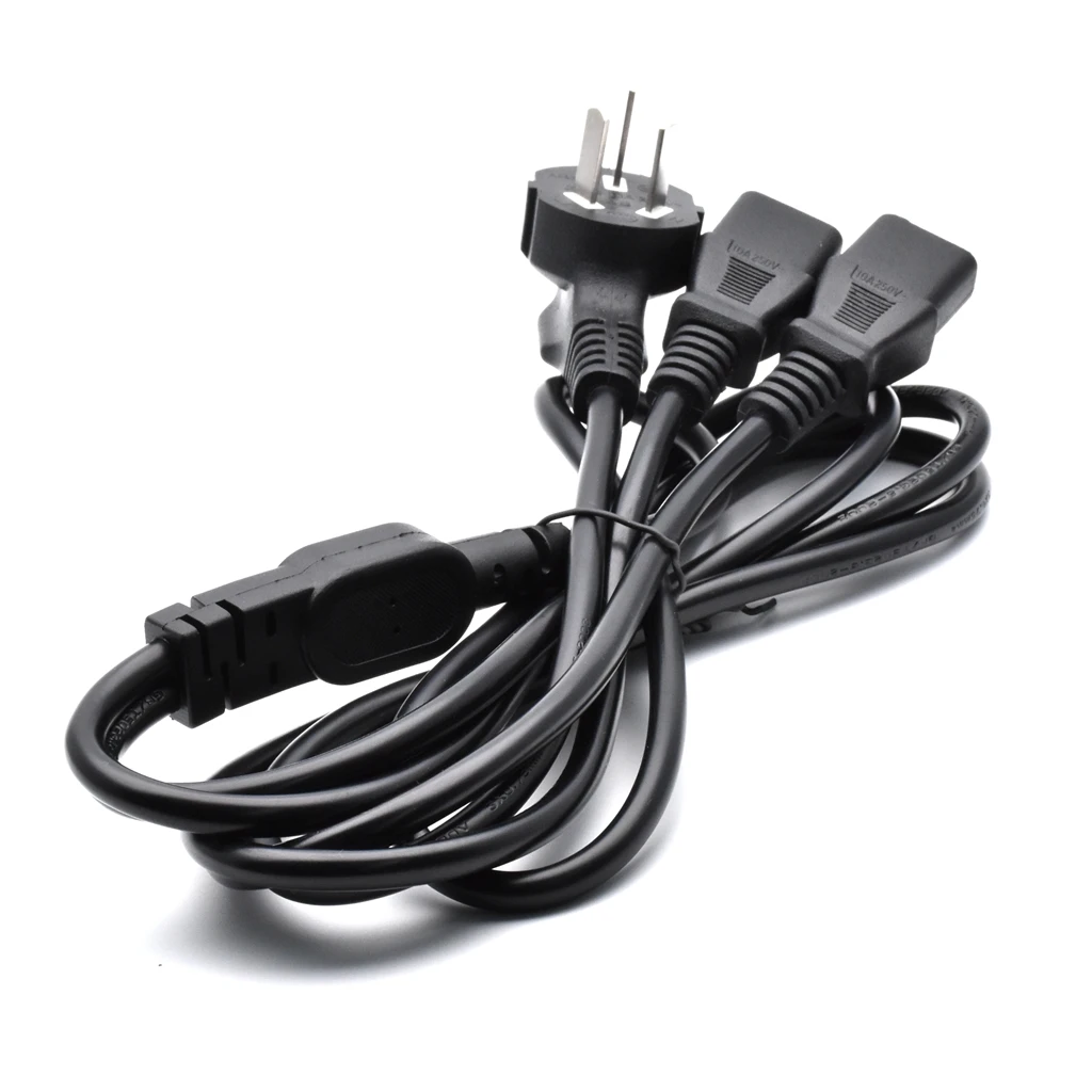 Australia Inlet 3Pin Male plug to Dual C13 Female Y Splitter Adapter