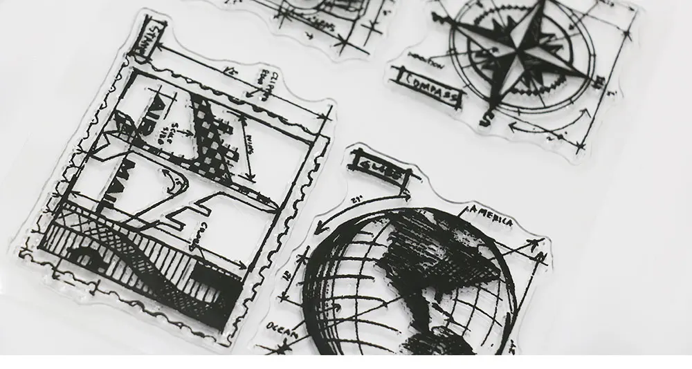 Всемирное путешествие самолет камера компас силиконовый штамп Прозрачная мягкая печать diy Скрапбукинг Подарочная открытка ручной работы фотоальбом штампы
