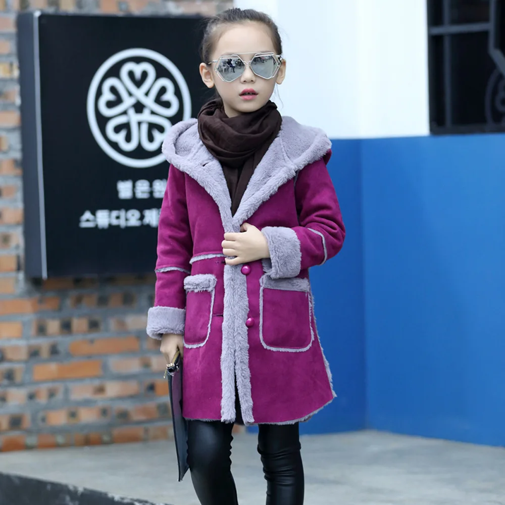 Tanie Dzieci 2018 odzież wierzchnia dla dziewczynek jesień i zima długi płaszcz dzieci aksamitna kurtka ciepły płaszcz dla 4 13Y dziewczyny ubrania zimowe