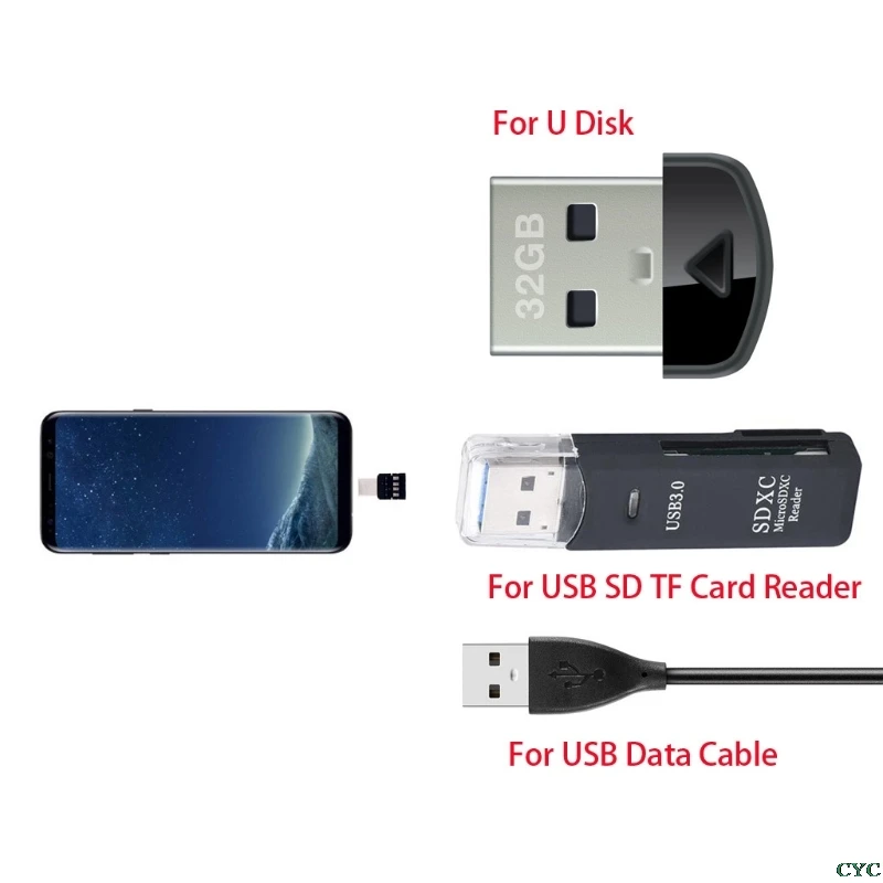 

SIV Type C To USB OTG Connector Adapter for USB Flash Drive For Samsung XiaoMi Huawei Lenove Android Phone