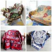 Декоративное хлопковое вязаное богемное одеяло, чехол для дивана в деревенском стиле, чехол для дивана для взрослых, 130x180 см