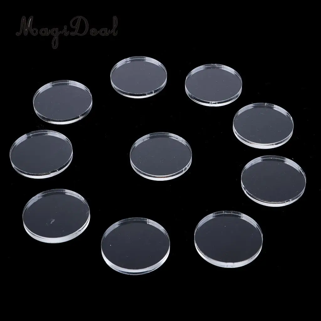 10pcs Action Figure Display Stands Clear Miniature Base Wargame Table Game