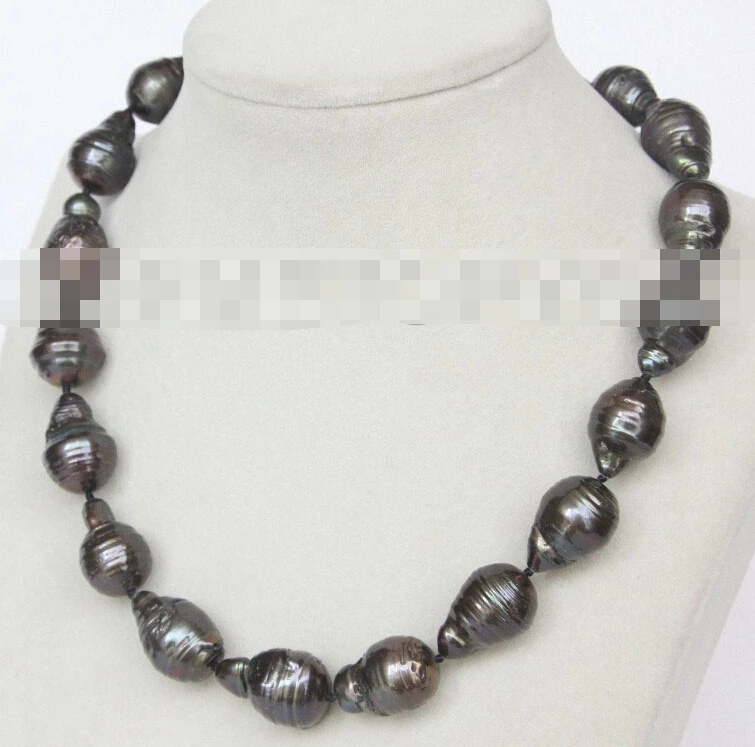 

huij 004907 BAROQUE BLACK SOUTH SEA TAHITIAN PEARL NECKLACE