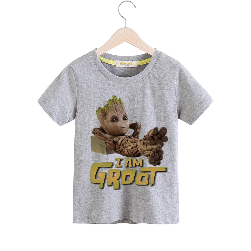 Child Boys Summer Baby Groot Tshirts Kids 2019 Short Sleeve Tees Top Clothes Girls White Casual Cartoon T Shirt T-shirts TX146 (4)
