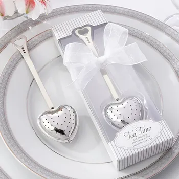 

"Tea Time" Heart Tea Infuser in Elegant White Gift Box 500PCS/LOT wedding party favors gifts Free shipping