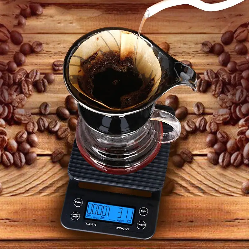 

Portable Electronic Scales 3kg 0.1g Drip Coffee Scale With Timer High Precision LCD Digital Display Kitchen Scale Sal L JDH99
