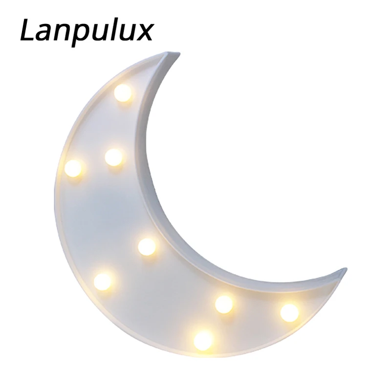 Lanpulux лампы в виде Луны мультфильм романтические детские ночные светильники белого и синего цвета украшения атмосферные светильники на батарейках