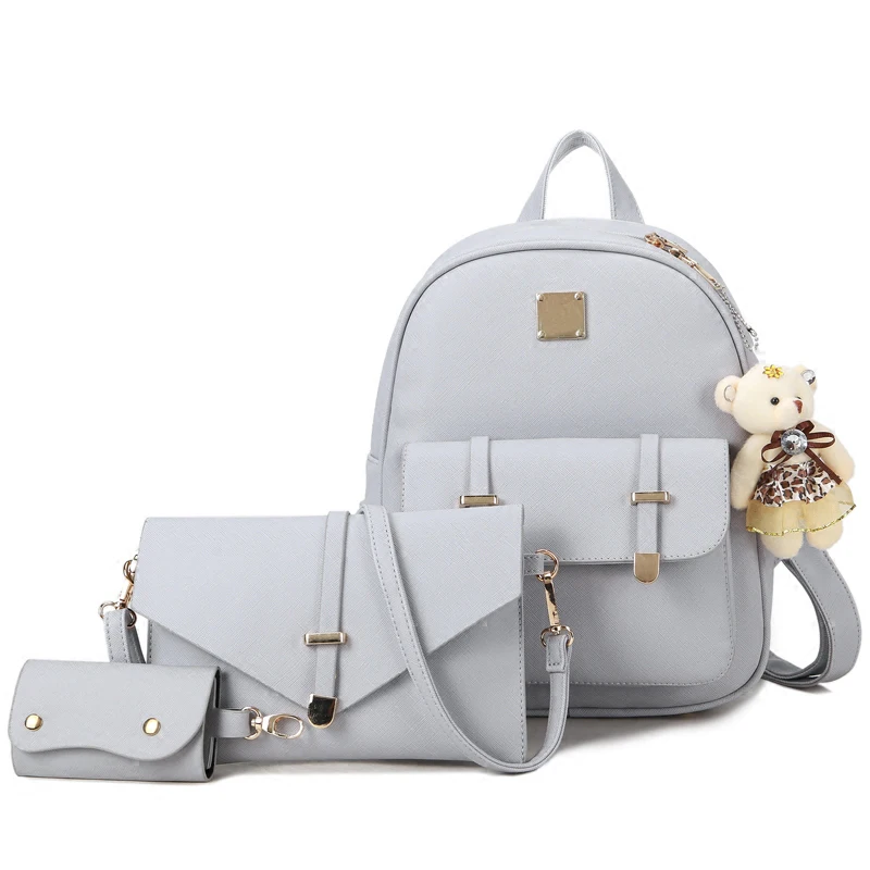 3PcsSet Small Women Backpacks female 2017 School Bags For Teenage Girls Black PU Leather Women Backpack Shoulder Bag Purse 236 3PcsSet Small Women Backpacks female 2017 School Bags For Teenage Girls Black PU Leather Women Backpack Shoulder Bag Purse 236