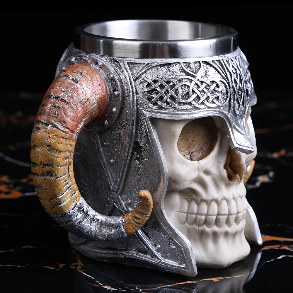 1 шт., 600 мл, кружка для кофе Viking Ram Horned Pit Lord, Warrior Skull С боевым шлемом, Beer Stein Tankard, ePacket, много запасов