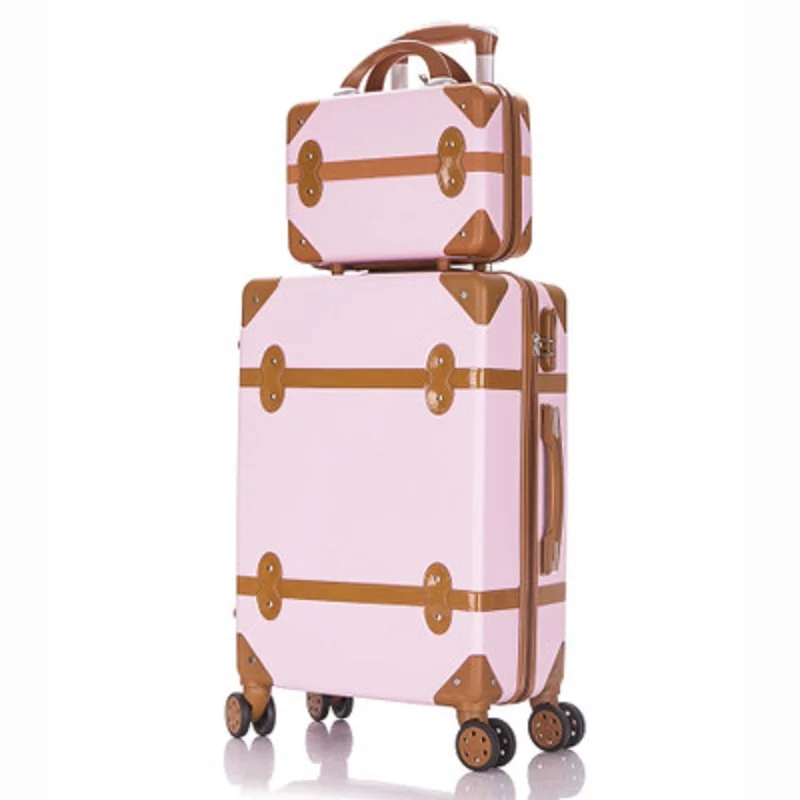 

Cute vintage series 20/22/24/26 inch handbag+ Rolling Luggage Spinner brand Travel Suitcase
