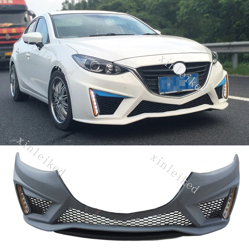 

Unpainted front bumper conversion kit For 2014 2015 2016 Mazda 3 Axela sedan Car Styling