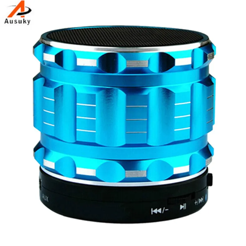A Ausuky Portable Mini Bluetooth Speakers Metal Steel Wireless Smart Hands Free Speaker Support SD Card For Mobile Phone -25