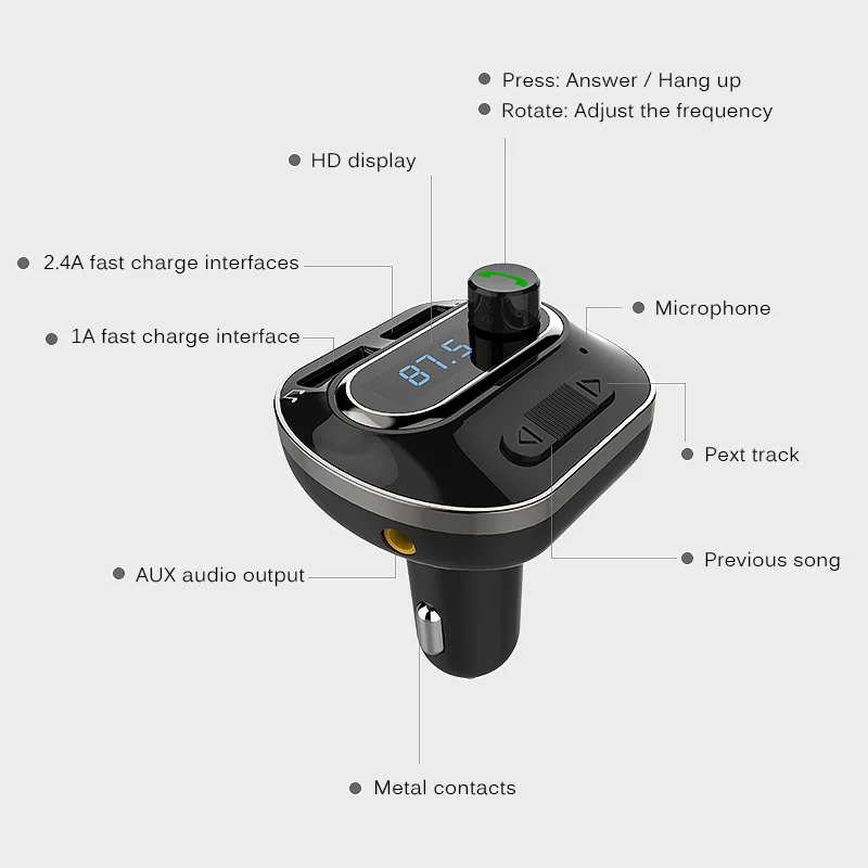 Bluetooth fm-передатчик Беспроводной радио в автомобиле передатчик автомобильный адаптер Комплект Универсальный автомоби