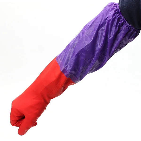 Новые кухонные резиновые перчатки для уборки, латексные кашемировые перчатки, водонепроницаемые, с длинными рукавами, для безопасности на рабочем месте