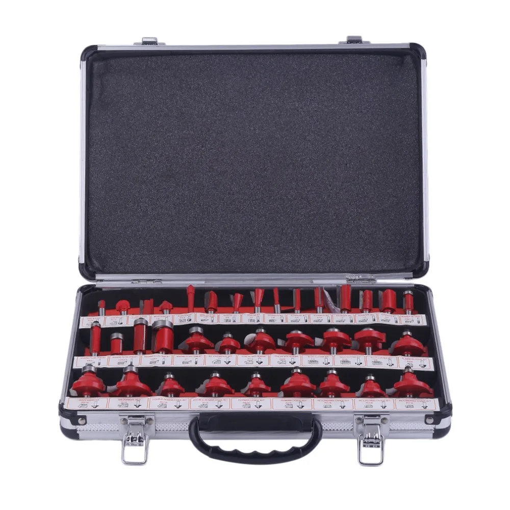 

35 Pcs Hand Tools 21 Bearing Milling Cutter Bearing Flush Trim Router Bit Woodworking Milling Cutter Kit Carving Tools