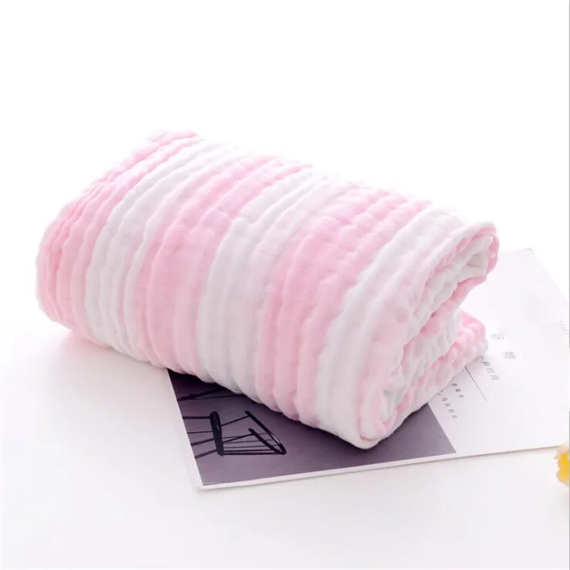 pink Детское банное полотенце, цветное, моющееся, хлопковое, газовое, весеннее и осеннее, для новорожденных, детское, банное полотенце, для мальчиков и девочек, мягкое, банное, 105X105 см - Цвет: pink