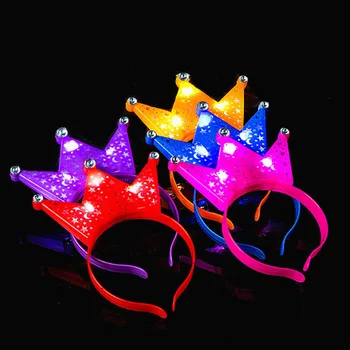 

Crown LED Headband Luminous Headwear Flash Light for Concert Performance Party Wedding Toys Headdress Adult Kids Christmas