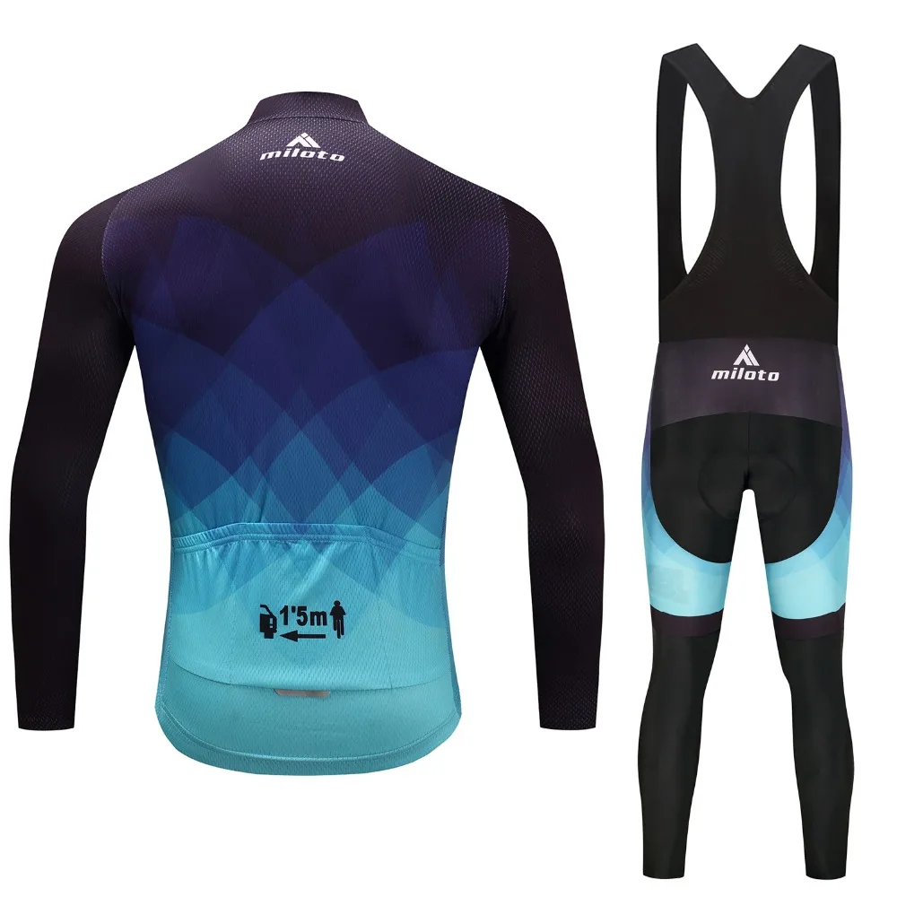 Miloto Men/'s Road Bike Clothing Long Sleeve Cycle Top Padded Cycling Tights Kit