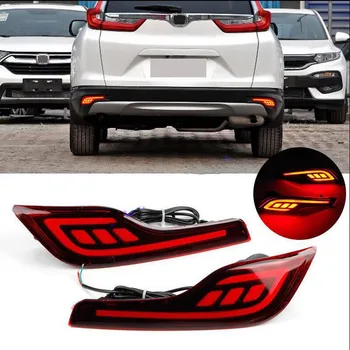 

JanDeNing Car LED Light Guide Rear Bumper Brake Lights Night DRL for Honda CR-V 2017 2018