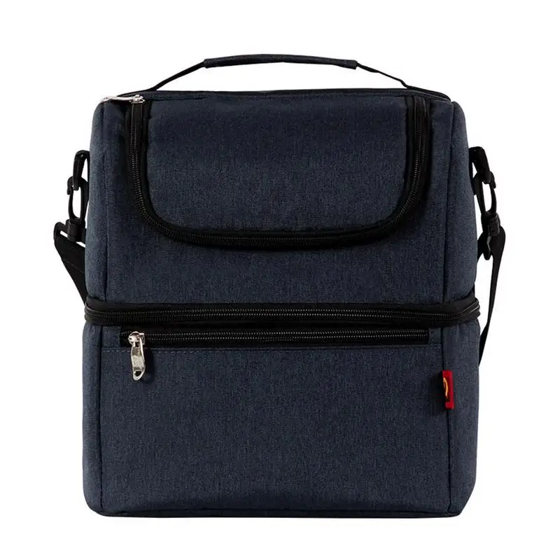 

2018 New Outdoor Picnic Bag Double Deck Cooler Bag Waterproof Leak-Proof Insulation Lunch Bag Multifunctional Grocery Bag