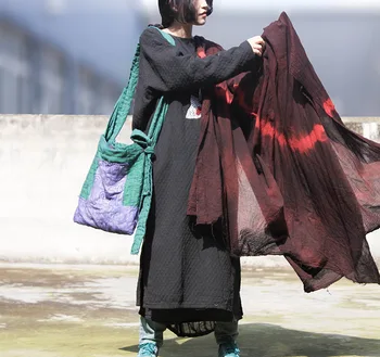 

Original Handmade Women Tie Dye Red Scarfs 2017 Autumn Winter New Vintage Warm Design High Quality Women Cotton Long Scarfs