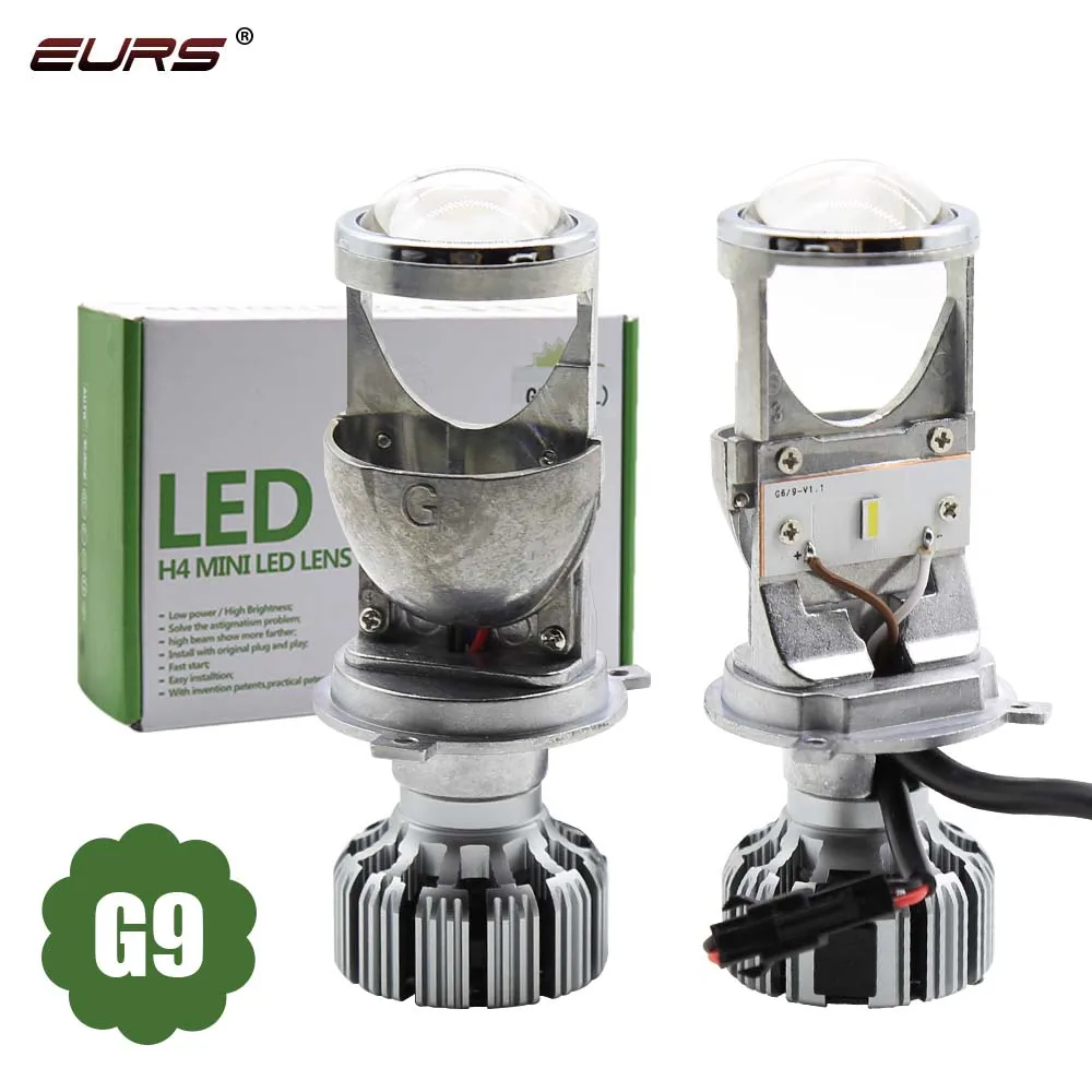 

EURS G9 Lens H4 Led Bulb Headlight Mini Projetor Car/Motorcycle H4 Led Headlight Bulb 5000k 12v/24v H4 Led Canbus Bulb For Cars