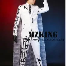 Мужские костюмы для певицы, мужская куртка с символикой, мужская стильная куртка для волос, модный Блейзер, сценические костюмы/S-4XL