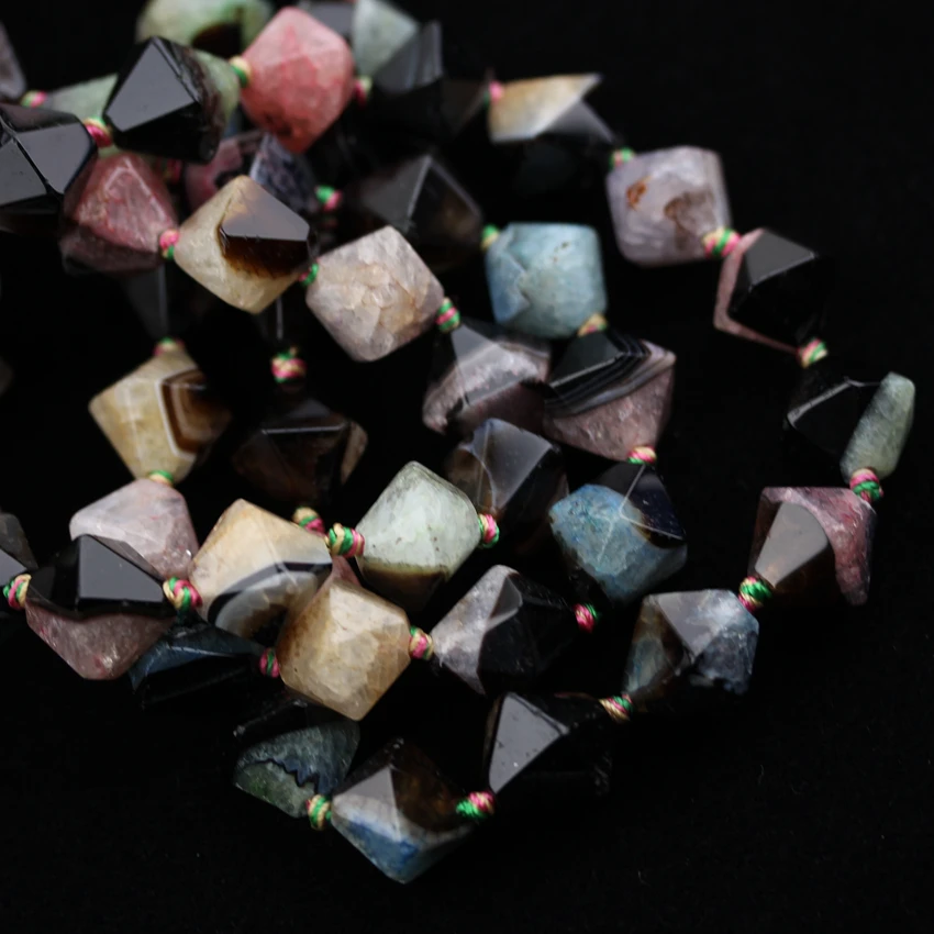 Красочные натуральные бусины самородки Druzy Agates гладкие граненые Свободные