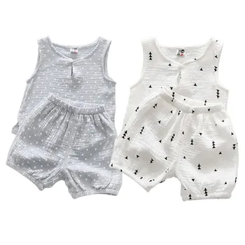 

Baby Outfits Cute Star Tree Printed Sleeveless Boys Girls Tank Tops and Shorts 2 pcs Suits Children Clothing Sets