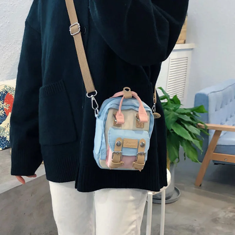 Женские Модные холщовые сумки через плечо и сумки-мессенджеры с карманами на молнии, повседневные студенческие Лоскутные сумки через плечо для девочек