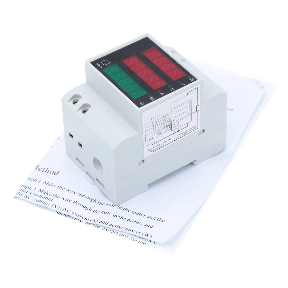 AC80-300V-100A-Ammeter-Voltmeter-Multi-functional-Digital-Din-Rail-Current-Voltage-Power-Factor-Meter-Ammeter (4)