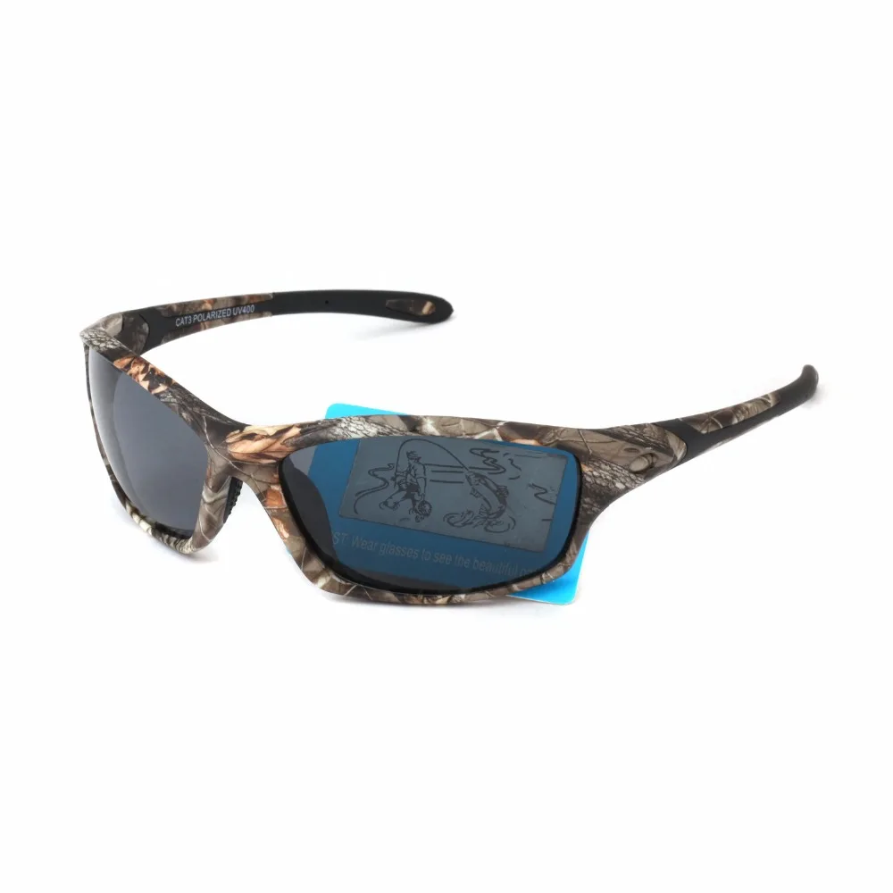 Камуфляж поляризованных солнцезащитных очков Для мужчин рыбалка очки с камуфляжная оправа Защита от ультрафиолетовых лучей Велоспорт походные очки gafas de sol hombre. A09