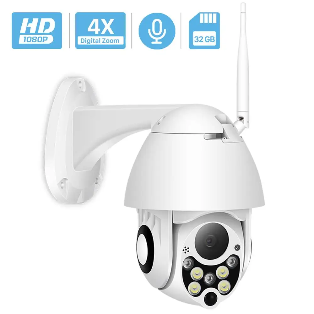 

1080P 2MP Wireless IP Camera Wifi Speed Dome PTZ Outdoor IP66 Onvif Two Way Audio IR CCTV Security Surveillance Camara exterior