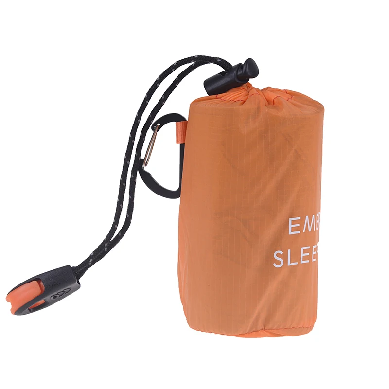 Горячая многоразовая аварийный спальный мешок водонепроницаемая сумка для кемпинга и свисток для путешествий кемпинга