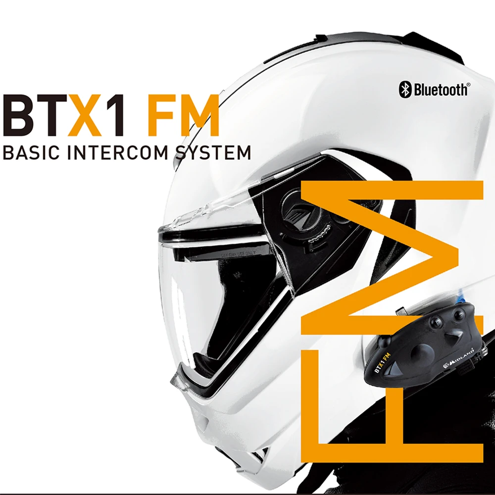 MIDLAND BTX1 мотоциклетный шлем гарнитура Bluetooth домофон Hands-free Interphone FM Rider-to-Passanger домофон для 2 человек