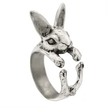 Qiamni ajustável hippie chique do vintage feito à mão coelho animal knuckles anéis para mulheres meninas charme presente moda jóias