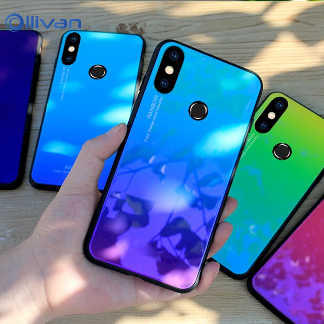 For Xiaomi Redmi Note 5 Case Rainbow Gradient Tempered Glass Cover for Xiaomi Redmi Note 5 Pro India Note 5 Global 5.99
