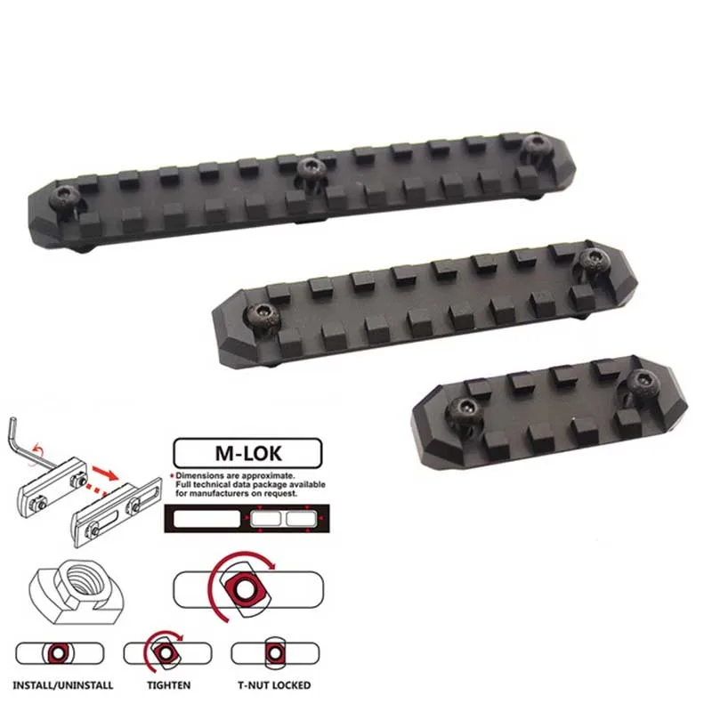 Крепление адаптер для MLOK Forend Section Tactical M LOK 5/9/13 Slot Picatinny / Weaver Rail Segment Aluminum|Кронштейны